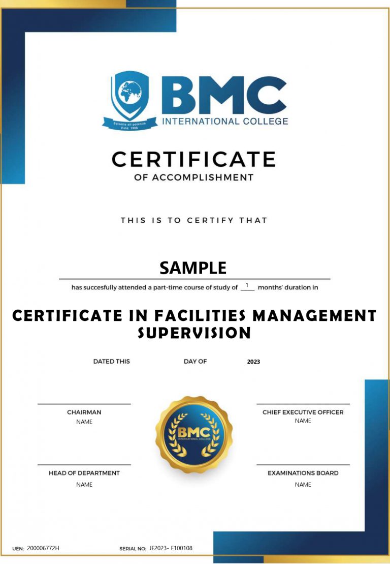 Certificate in Facilities Management Supervision - BMC